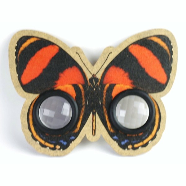 vliegenogen bril - vlinder rood/zwart