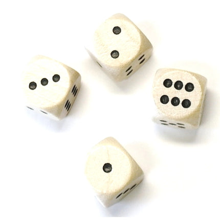 houten dobbelsteen met zwarte ogen - 12 mm