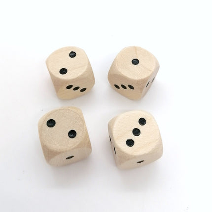 houten dobbelsteen met zwarte ogen 1/2/3 - 16 mm