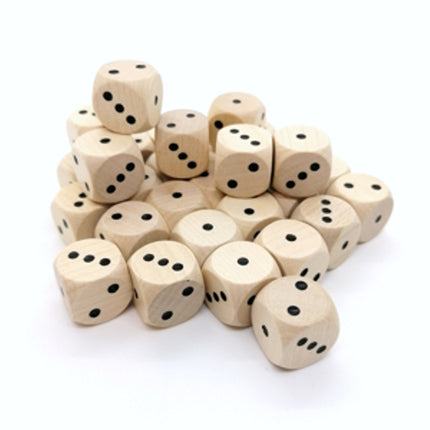 houten dobbelsteen met zwarte ogen 1/2/3 - 16 mm