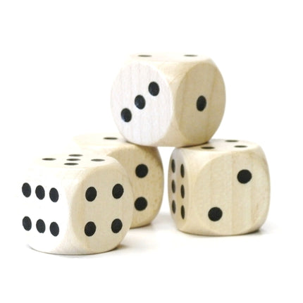 houten dobbelsteen met zwarte ogen - 20 mm