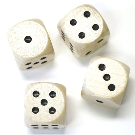 houten dobbelsteen met zwarte ogen - 20 mm