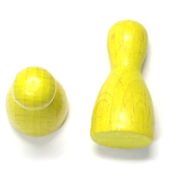 houten pion "Halmakegel" - ca. 12x24 mm - geel