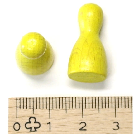 houten pion "Halmakegel" - ca. 12x24 mm - geel