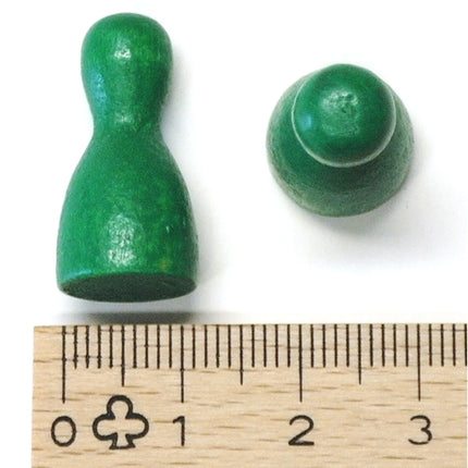 houten pion "Halmakegel" - ca. 12x24 mm - groen
