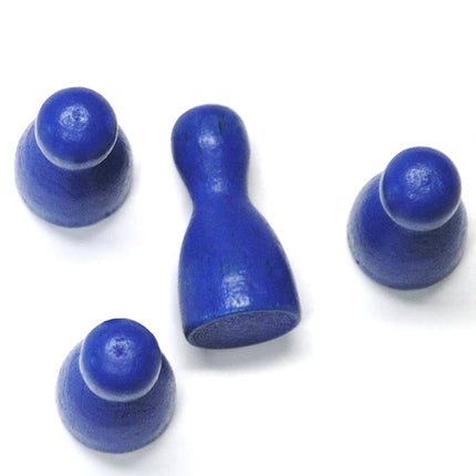 houten pion "Halmakegel" - ca. 12x24 mm - blauw
