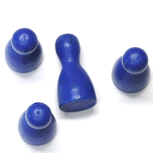 houten pion "Halmakegel" - ca. 12x24 mm - blauw