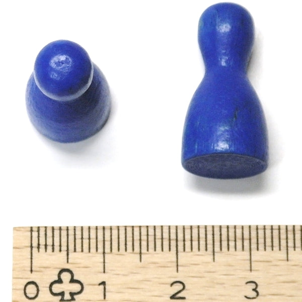 houten pion "Halmakegel" - ca. 12x24 mm - blauw