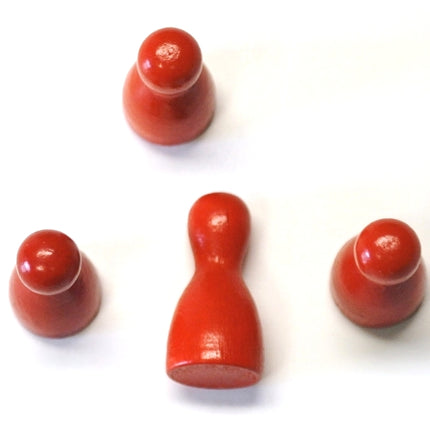 houten pion "Halmakegel" - ca. 12x24 mm - rood