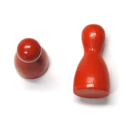 houten pion "Halmakegel" - ca. 12x24 mm - rood