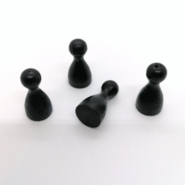 houten pion "Halmakegel" - ca. 12x24 mm - zwart