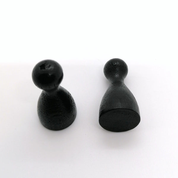 houten pion "Halmakegel" - ca. 12x24 mm - zwart