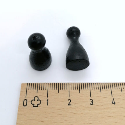 houten pion "Halmakegel" - ca. 12x24 mm - zwart