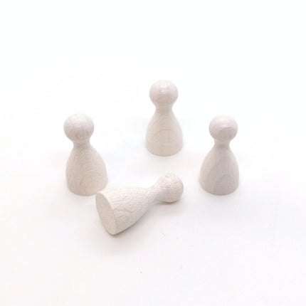 houten pion "Halmakegel" - ca. 12x24 mm - wit