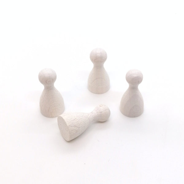 houten pion "Halmakegel" - ca. 12x24 mm - wit