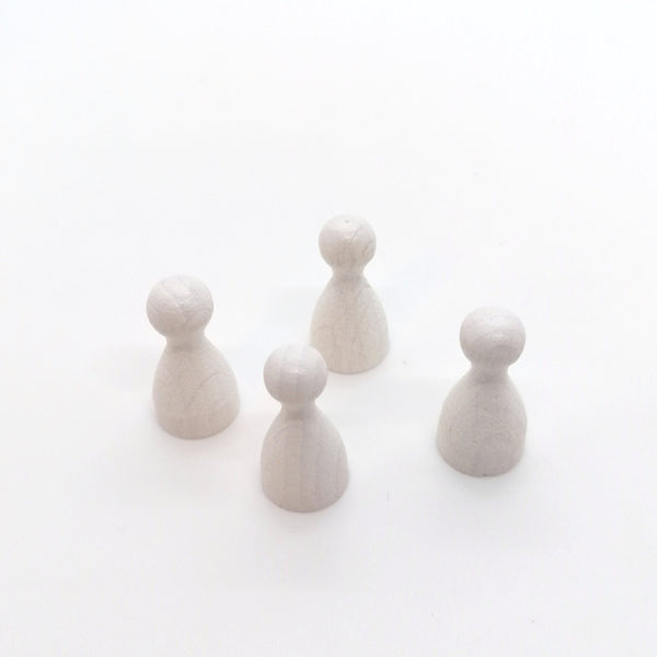 houten pion "Halmakegel" - ca. 12x24 mm - wit