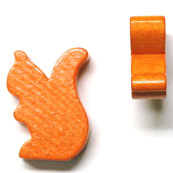 houten figuur eekhoorn oranje - ca. 19x25x8 mm
