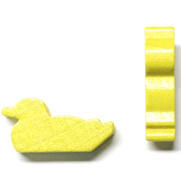 houten figuur eend geel - ca. 30x15x8 mm