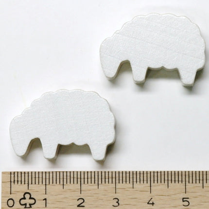 houten figuur schaap wit - ca. 30x19x8 mm
