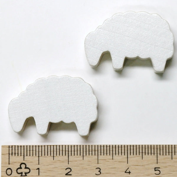 houten figuur schaap wit - ca. 30x19x8 mm