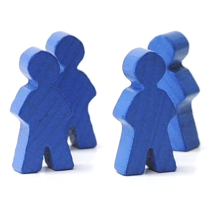 houten figuur man ca. 14x30x8 mm - blauw