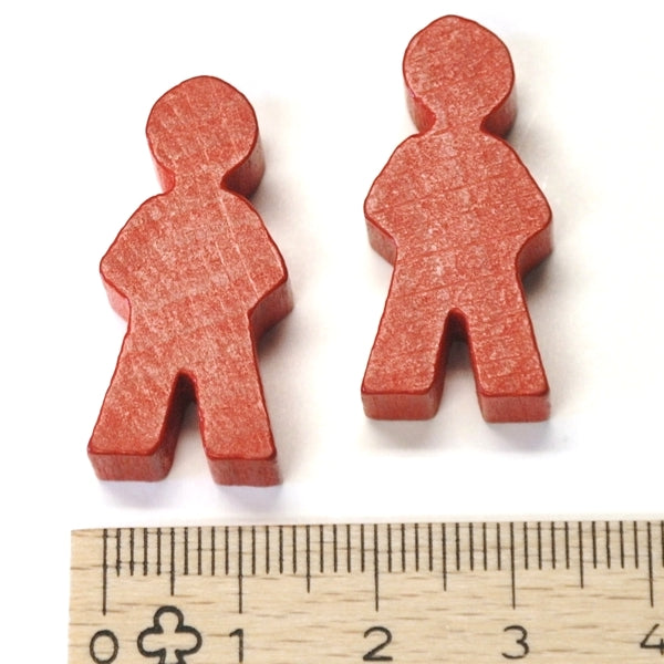 houten figuur man ca. 14x30x8 mm - rood