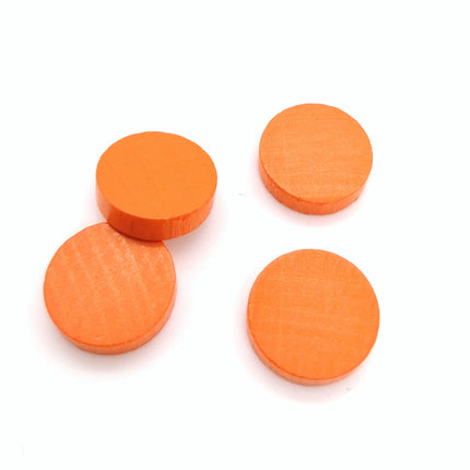 houten schijf ca. 15 mm ø 4 mm dik - oranje