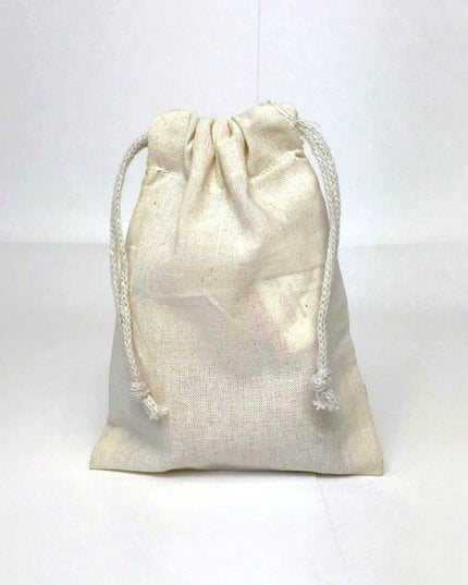 katoenen zak ca. 9x13 cm