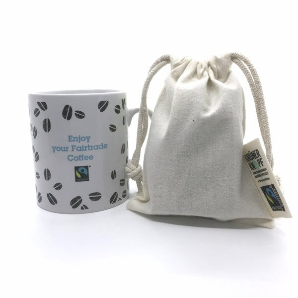 BIO- & Fairtrade katoenen zak met touwsluiting ca. 10x14 cm