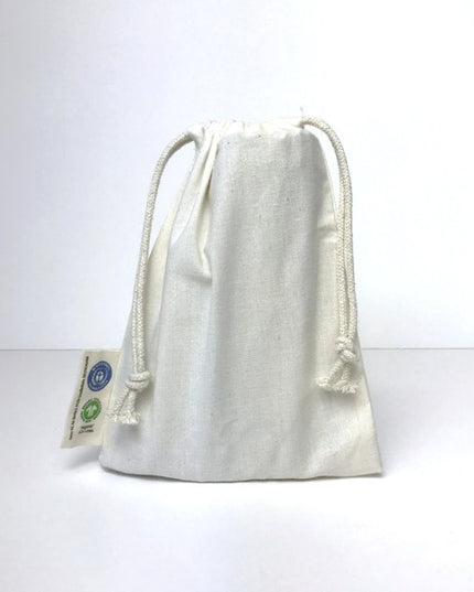BIO- & Fairtrade katoenen zak met touwsluiting ca. 15x20 cm