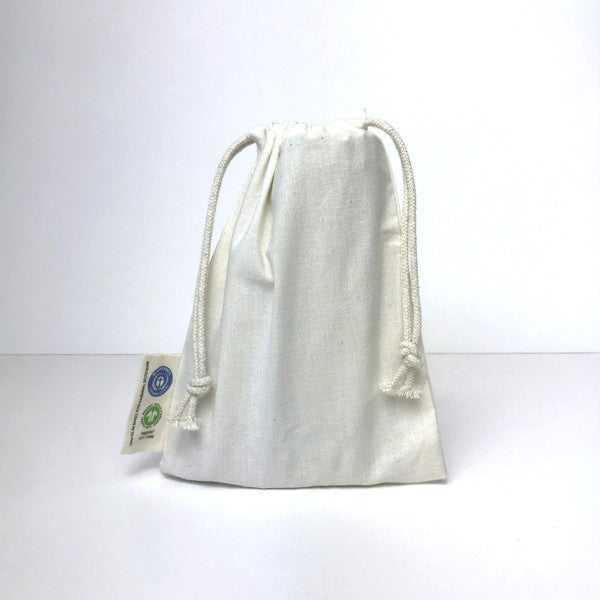 BIO- & Fairtrade katoenen zak met touwsluiting ca. 15x20 cm