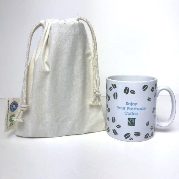 BIO- & Fairtrade katoenen zak met touwsluiting ca. 15x20 cm