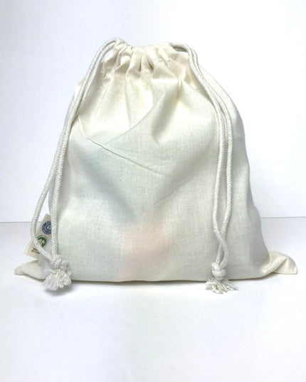 BIO- & Fairtrade katoenen zak met touwsluiting ca. 25x30 cm