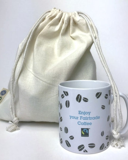 BIO- & Fairtrade katoenen zak met touwsluiting ca. 25x30 cm