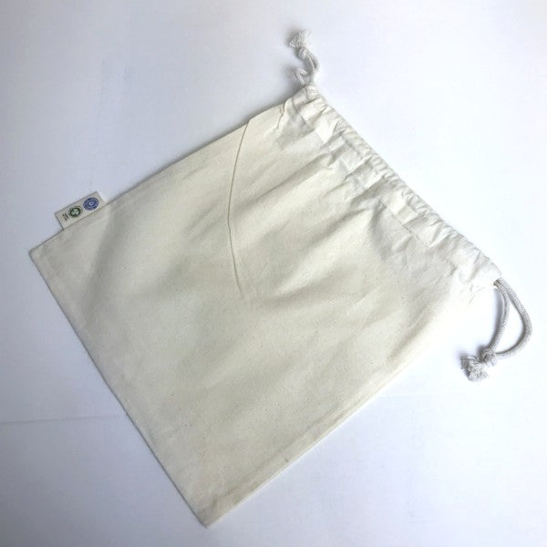 BIO- & Fairtrade katoenen zak met touwsluiting ca. 25x30 cm