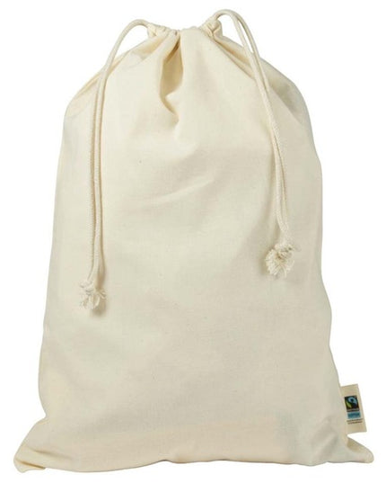 BIO- & Fairtrade katoenen zak met touwsluiting ca. 30x45 cm
