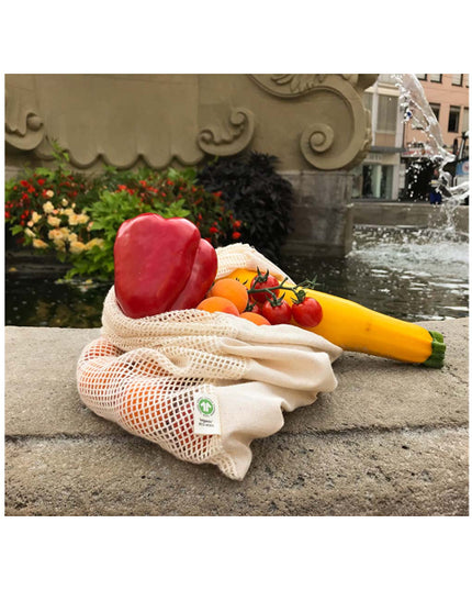 BIO- & Fairtrade katoenen fruit- en groentenzak ca. 40x30 cm