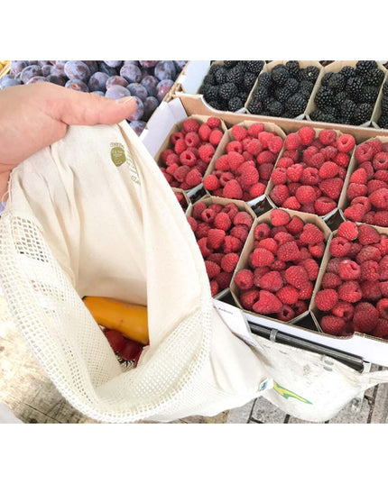 BIO- & Fairtrade katoenen fruit- en groentenzak ca. 40x30 cm