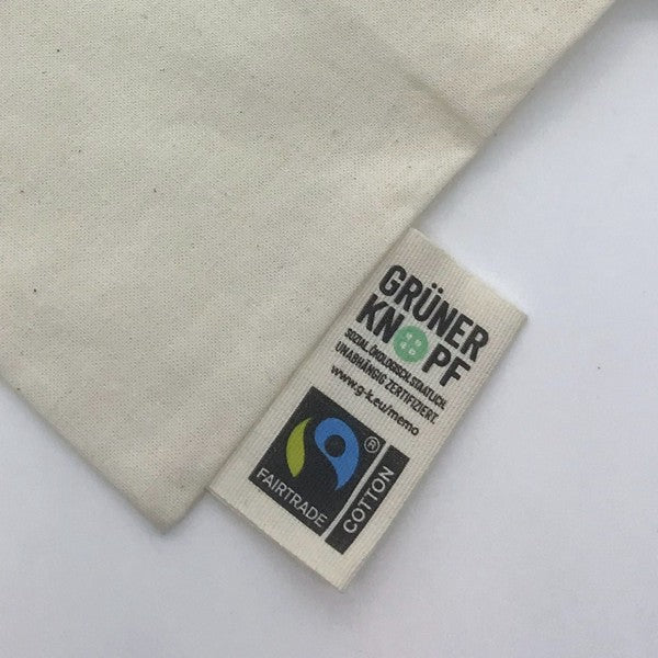 BIO- & Fairtrade katoenen zak met touwsluiting ca. 15x20 cm