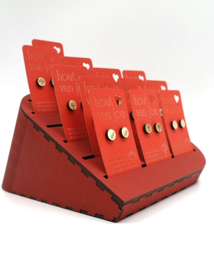 Houten oorbellen - Mix van 12 - Natuur