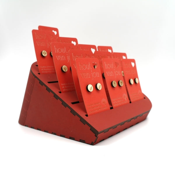 Houten oorbellen - Mix van 12 - Natuur