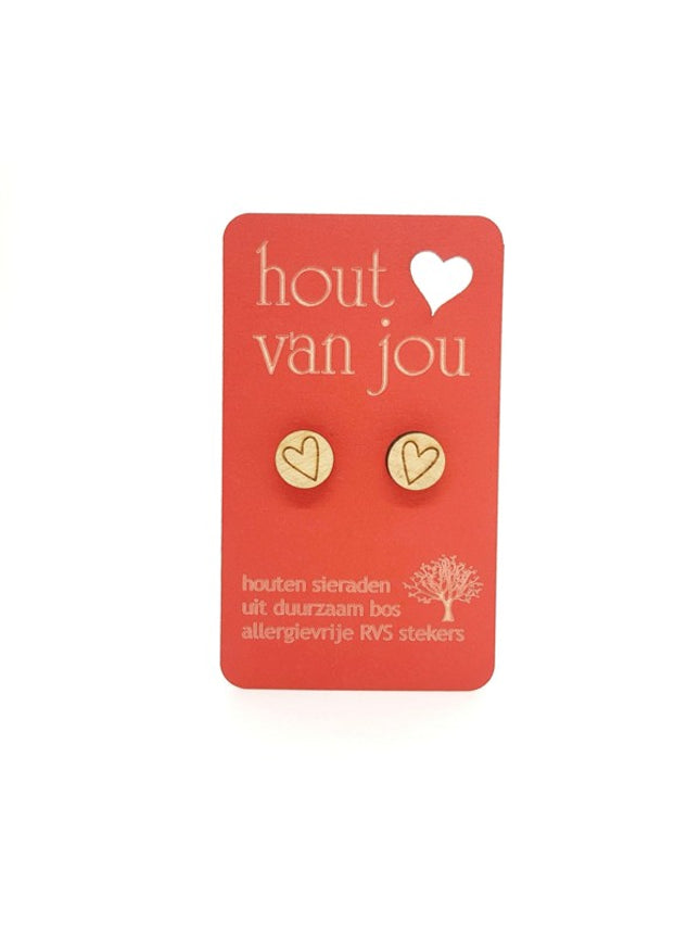 Boucles d'oreilles en bois - Cœurs 1