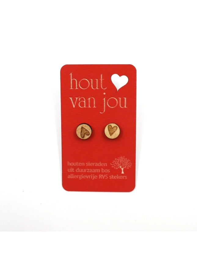 Boucles d'oreilles en bois - Cœurs 2