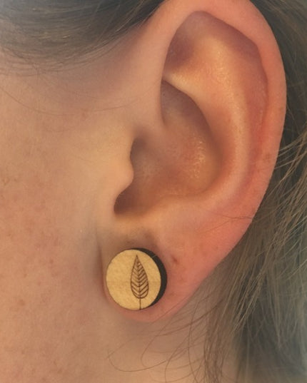 Houten oorbellen - Blad 1