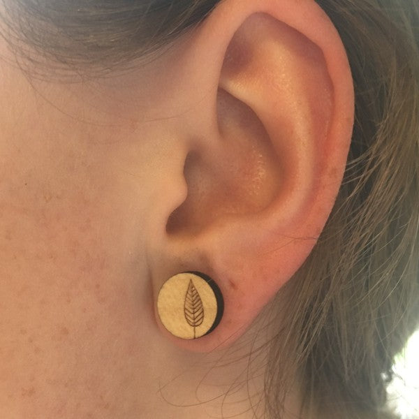 Houten oorbellen - Blad 1