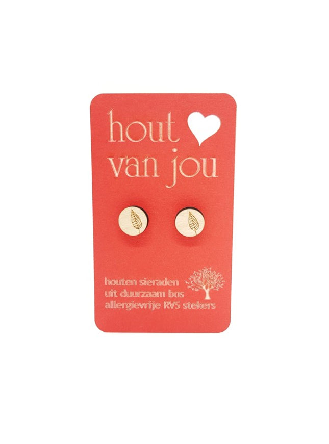 Boucles d'oreilles en bois - Feuille 1