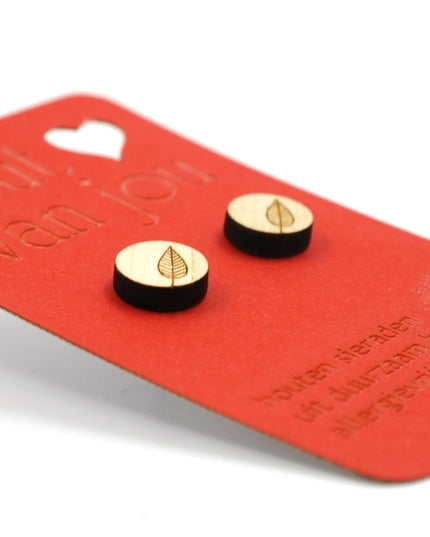 Houten oorbellen - Blad 1