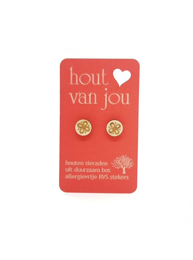 Boucles d'oreilles en bois - Fleur 2
