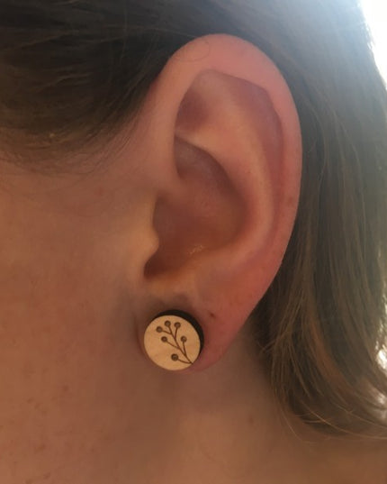 Houten oorbellen - Zaden 1