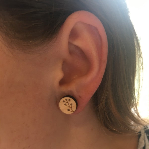 Houten oorbellen - Zaden 1